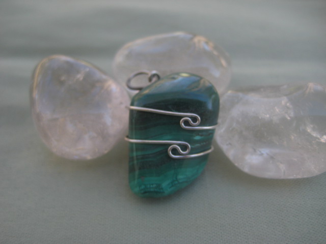 Malachite Pendant Enlightened leadership, creativity, confidence, protection, a healed heart 2808